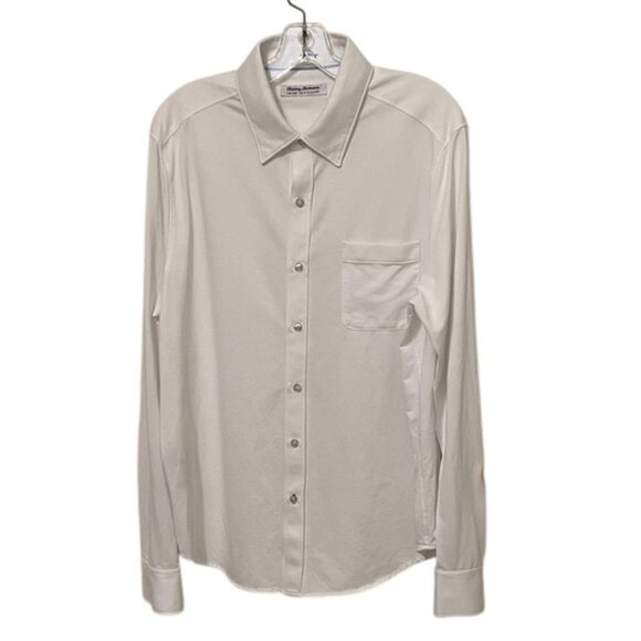 Tommy Bahama San Lucio White Stretch Knit Long Sleeve Shirt Men’s Size Large - Picture 1 of 11
